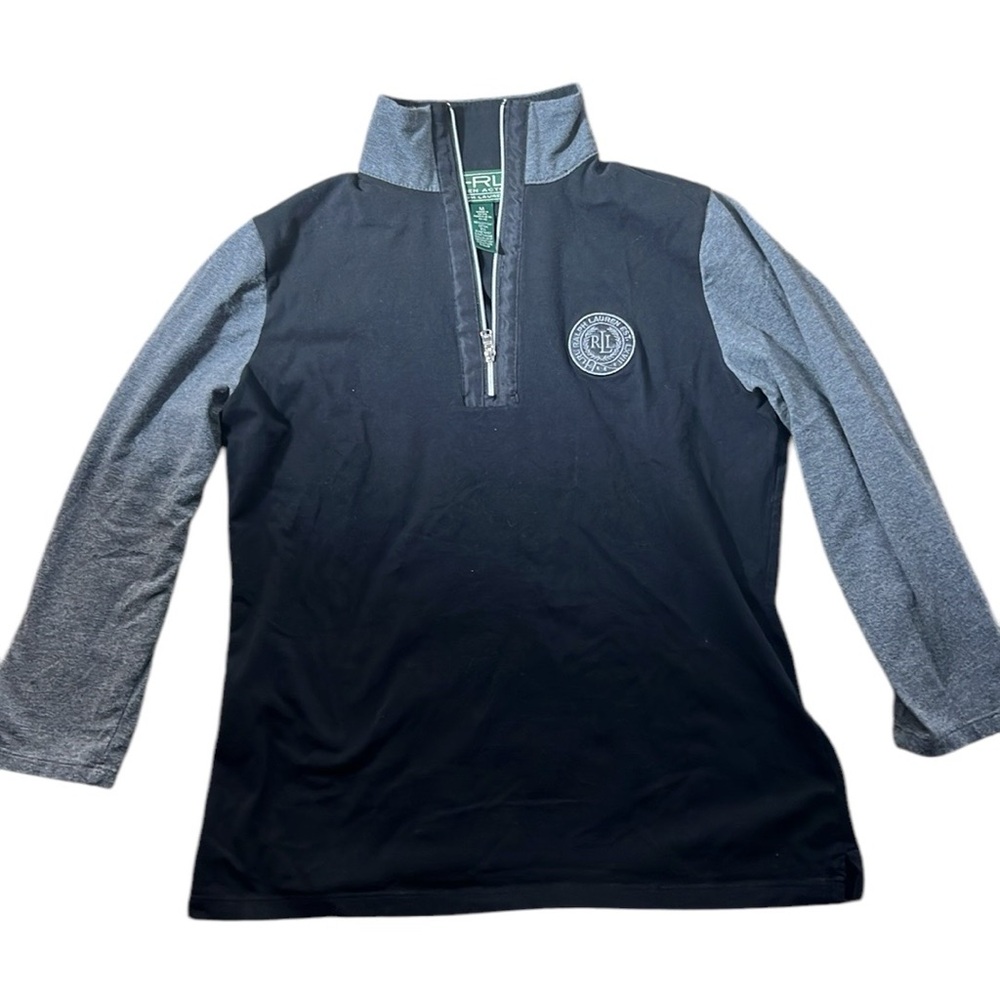 Lauren Ralph Lauren Active Shirt Long Sleeve Size Medium Black and Gray